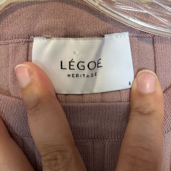 Legoe Heritage Women Maternity S LongSleeve Mushroom Pink Ribbed Stretch Sweater - Picture 3 of 8